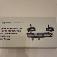 Nycetek Tesla Retractable USB Hub Docking Station For Model Y/3, 2021-2024 