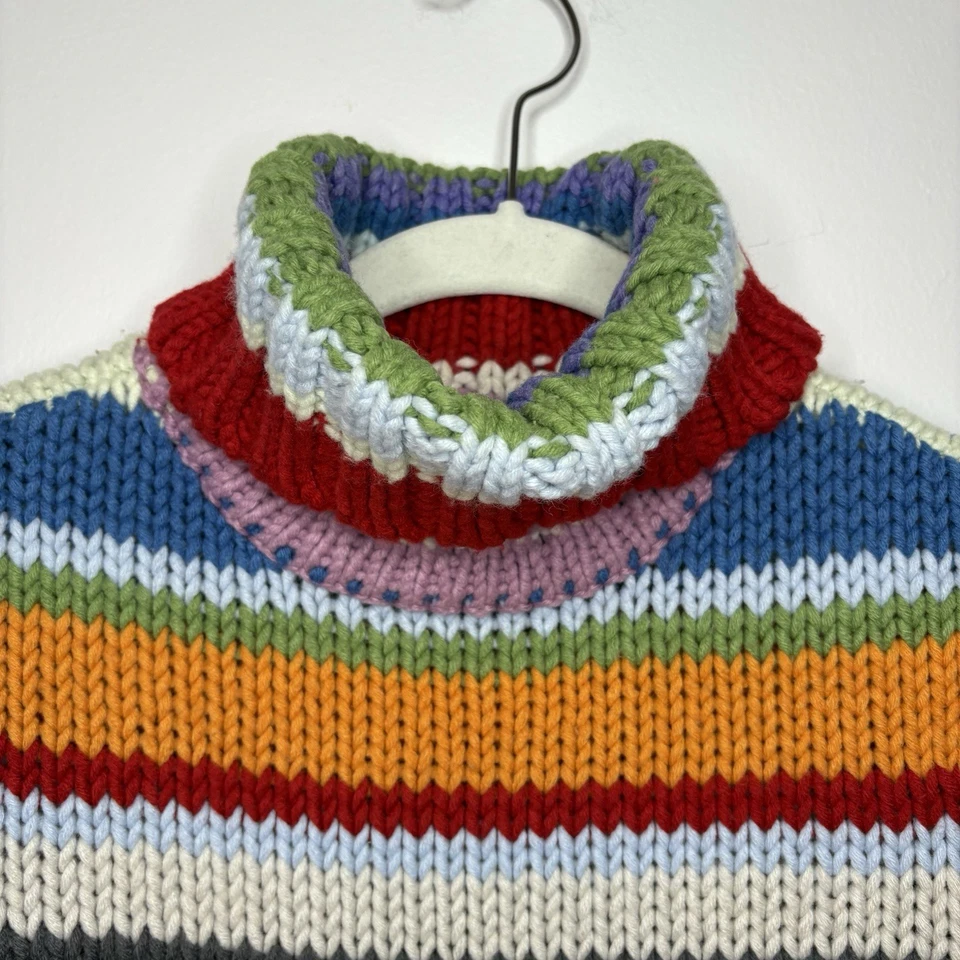 Suéter Gap listra arco-íris robusto gola alta 2000 férias vintage M Y2K - Imagem 3 de 4