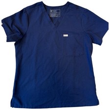 NWOT FIGS Catarina One-Pocket V-Neck Short Sleeve Navy Size M