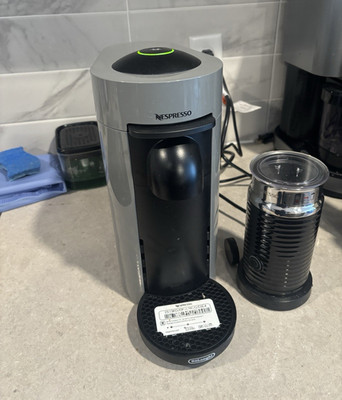 Nespresso Vertuo Plus Pod Coffee Machine with Milk Frother, Gray/Black