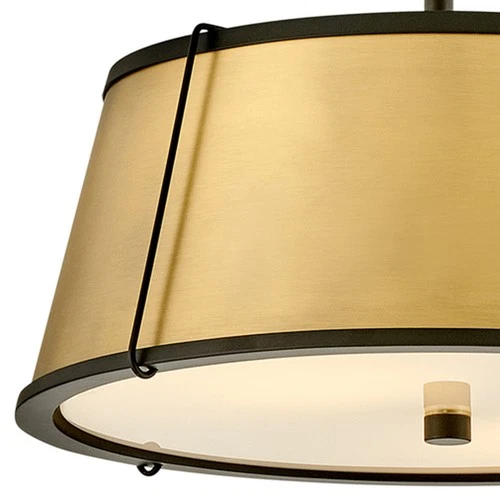 Hinkley Lighting 4893 Clarke 2 Light 15"W Semi-Flush Ceiling - Black / Off-White - Picture 12 of 12