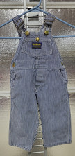 Osh Kosh Baby 24 Mo - Bib Coverall - Blue Denim Stripe - Infant - USA - Read