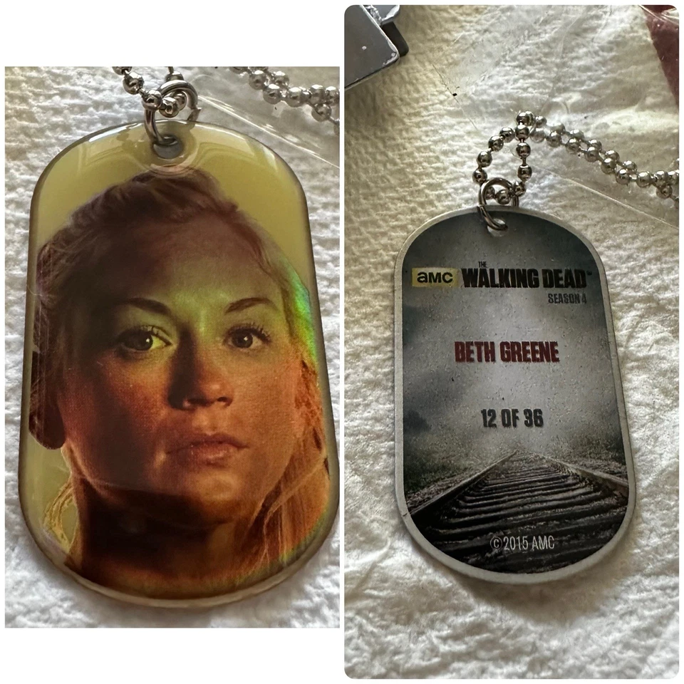 Waking Dead Dog Tags 13 Pieces  Includes   2 Hologram 1 With Piece Of Clothing￼ - Image 3 of 4