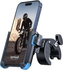 Motorcycle handlebar phone mount quick lock holder