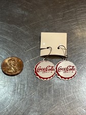 Coca Cola Soda Bottle Cap Vintage Earrings Nos