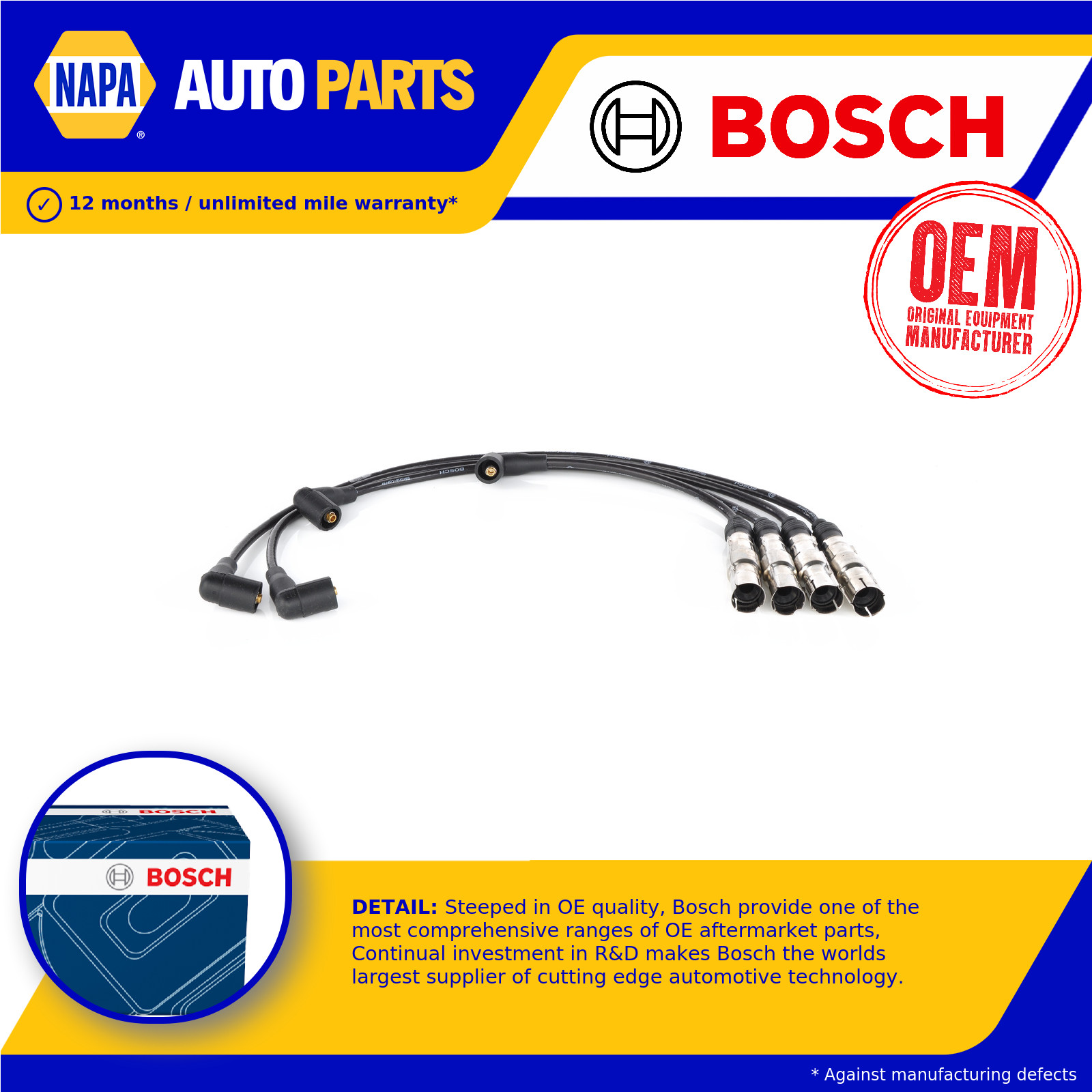 HT Leads Ignition Cables Set 0986356359 Bosch 06A905409A 06A905409E 06A905409F