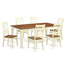 Juego de comedor formal de 7 piezas - mesa de comedor y 6 sillas de comedor