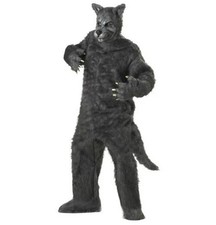 Big Bad Wolf - Gray - Faux Fur - Animal - Mascot - Costume - Men