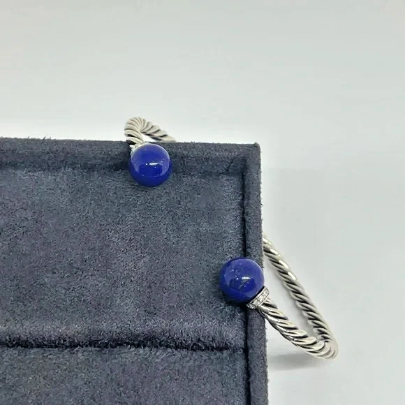 David Yurman Solari Bead Bracelet with Diamonds and Lapis Lazuli medium - Image 3 of 4