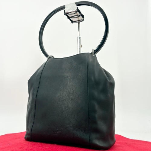 GUCCI Tom Ford Black Leather Bucket Bag