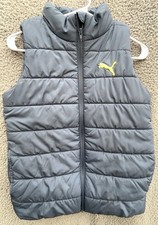 Puma Youth Boy  s Classic Medium Gray Puffer Winter Vest Jacket Size M 10/12