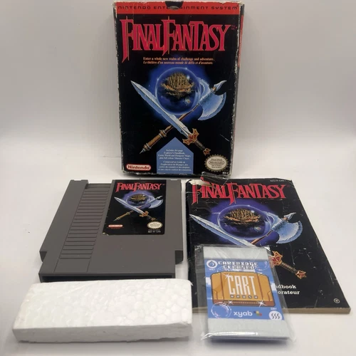 Nintendo Final Fantasy NES Box Manual Cleaned Tested Working Free Cleaning Card