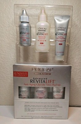2 L'oreal Advanced REVITALIFT AntiAging Glycolic MiniPeel 3 Step Kit Radiantskin