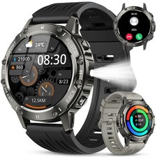 Smart Watch for Men Fitness Tracker: Military Make Answer Call Running Digital M