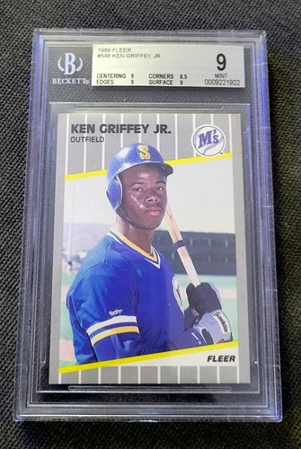 KEN GRIFFEY JR 1989 Fleer # 548 ROOKIE CARD BGS BECKETT 9 MINT