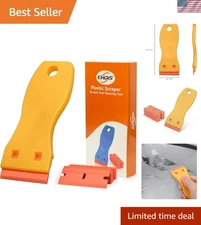 1.5" Plastic Razor Scraper Tool with 10pcs Double Edged Blades for Adhesive R...