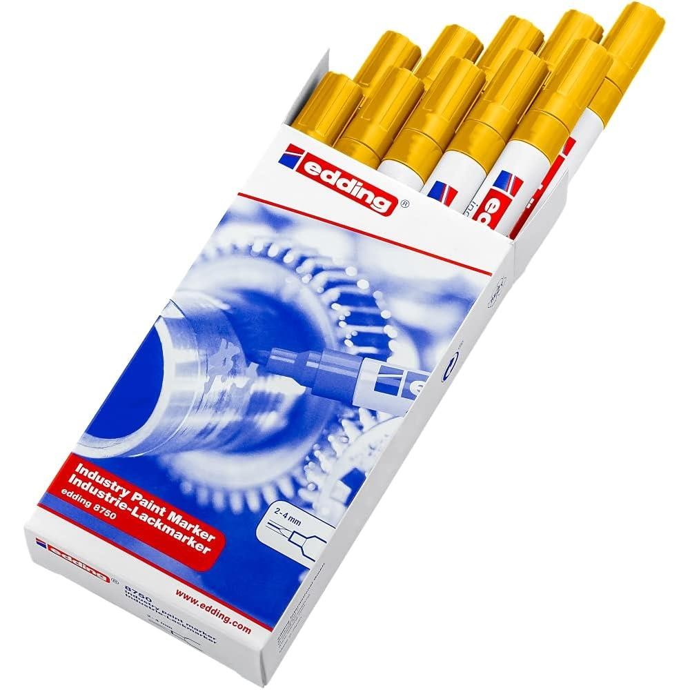 Marqueur edding 8750 jaune lot de 10 pointe haute opacité - 2