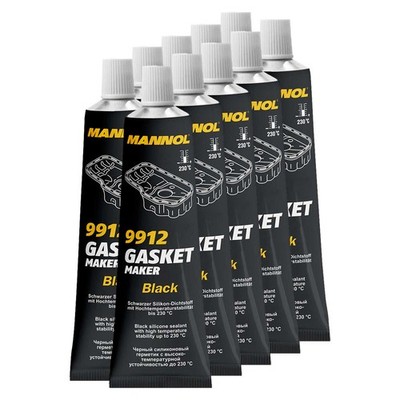 Dichtmasse 10 x 85 g 9912 Silikon MANNOL Dichtungsmittel schwarz Dichtung Dicht