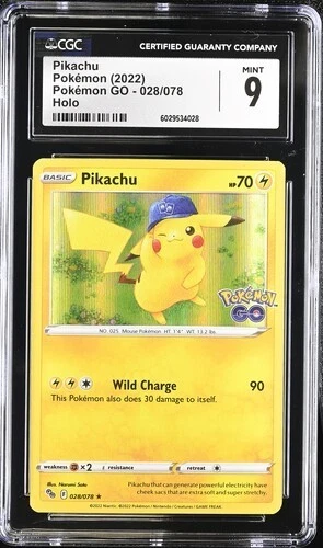 Pokemon GO Pikachu 028/078 Holo Rare CGC 9 MINT