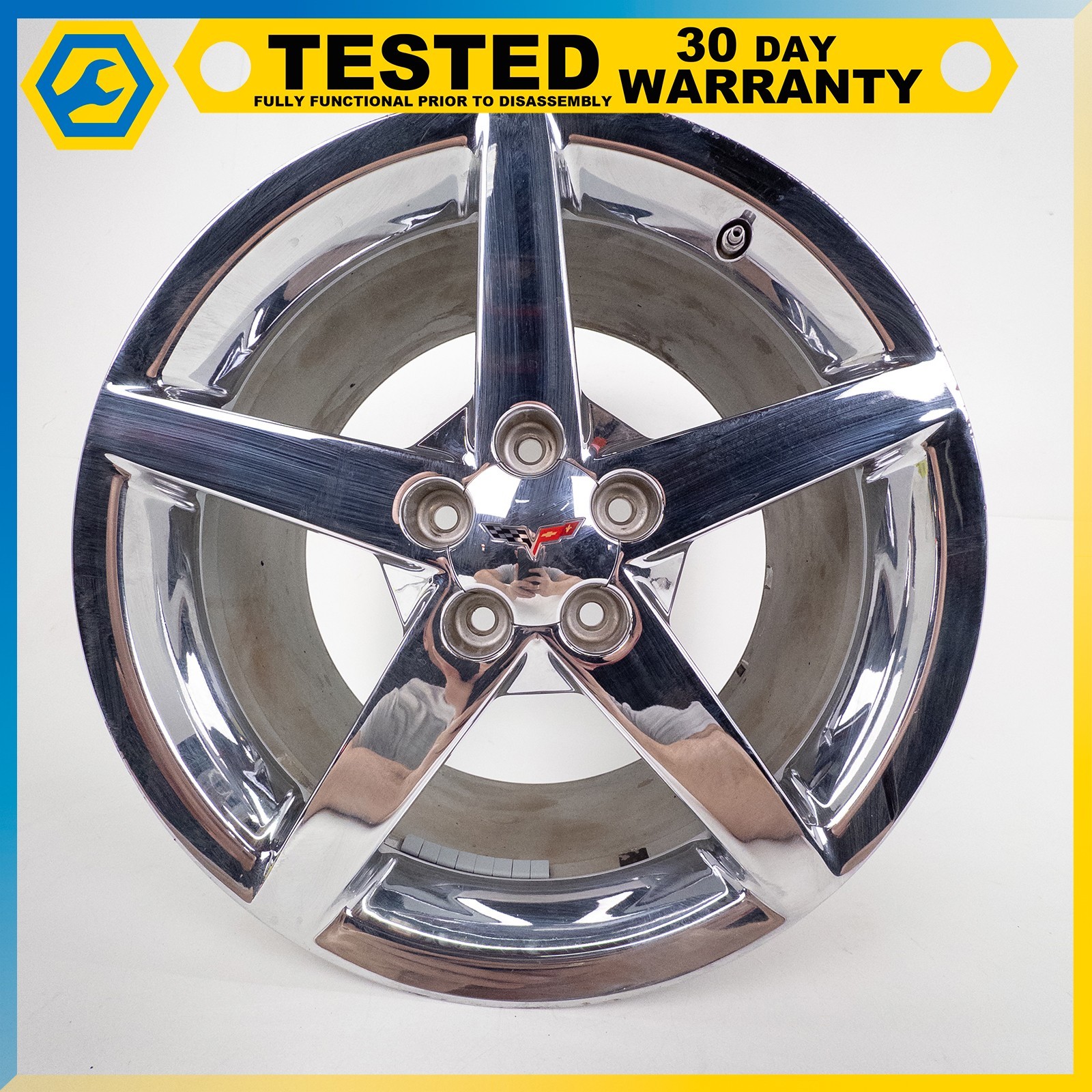 05-13 CHEVROLET CORVETTE C6 19X10J REAR WHEEL RIM POLISHED OEM