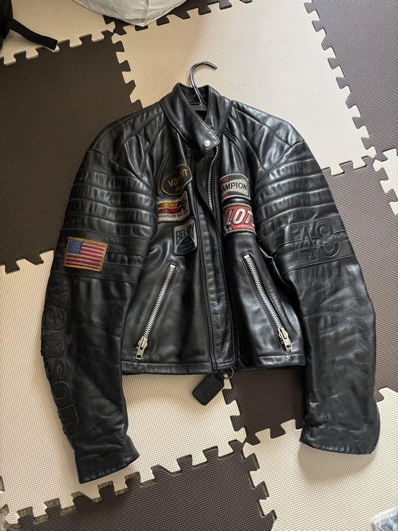 Vanson One Star Single Riders Jacket Black Leather Size 38