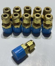 Lot of 11 Parker 4-6 FBZ-B Brass Connector Fittings 1/4” Tube x 3/8” Male