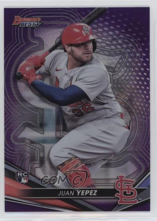 2022 Bowman's Best Purple Refractor 68/250 Juan Yepez #15 Rookie RC 11ns
