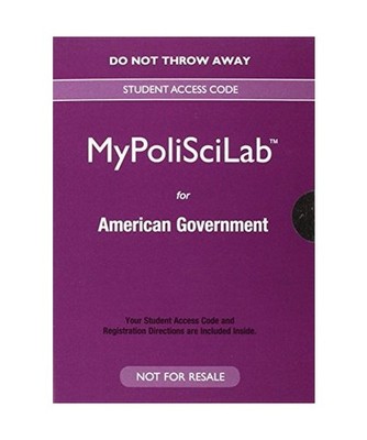 New Mypoliscilab for American Government -- Valuepack Access Card, Pearson Educa