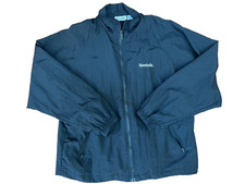 Vintage 90's Reebok Track Windbreaker Black Jacket w/ Back Logo Men's M