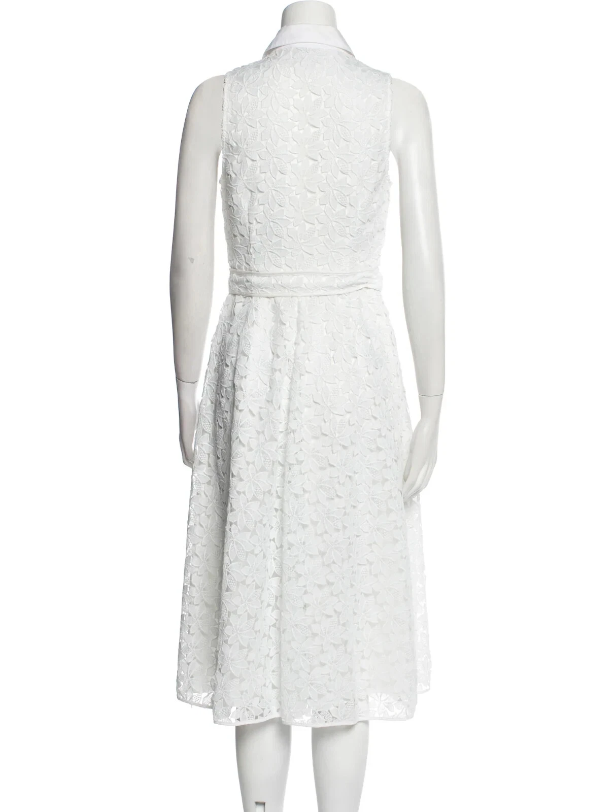 Abito camicia nuovo con etichette Kate Spade New York pizzo foglia in fresco bianco bottoni davanti 14