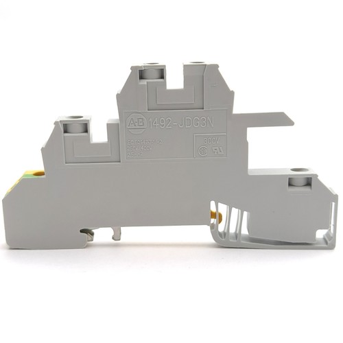 Lote de 5 bloques de terminales Allen Bradley 1492-JDG3N 3 niveles 2 alimentación a través de 1 tierra - Imagen 3 de 4