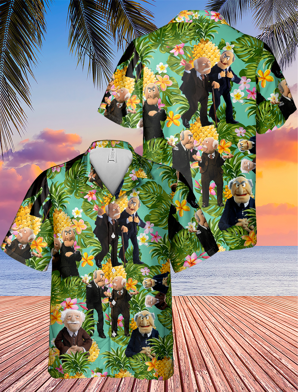 Statler And Waldorf Muppet Pineapple Tropical Hawaiian Shirt