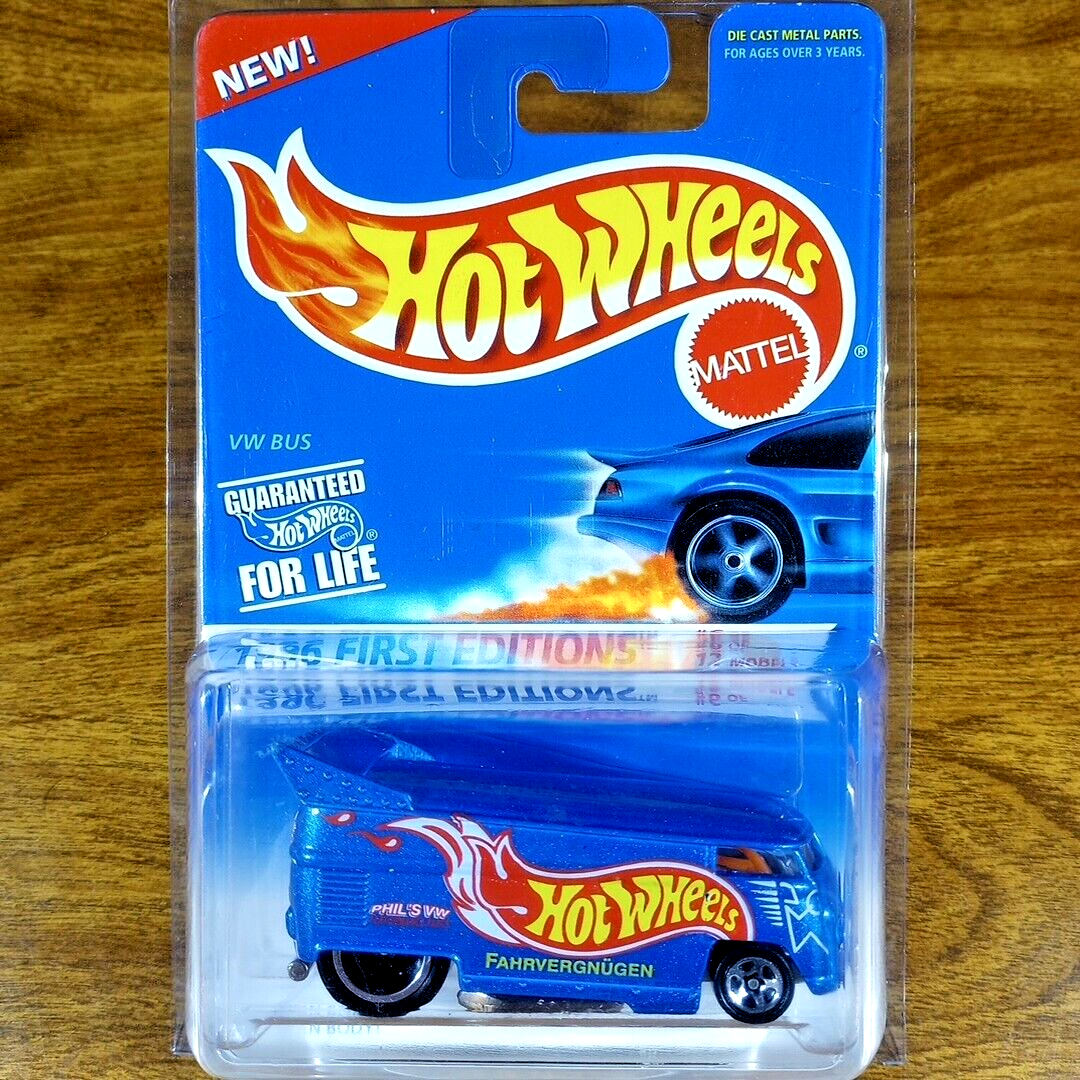 Hot Wheels 1996 First Editions VW Drag Bus Blue Race Team