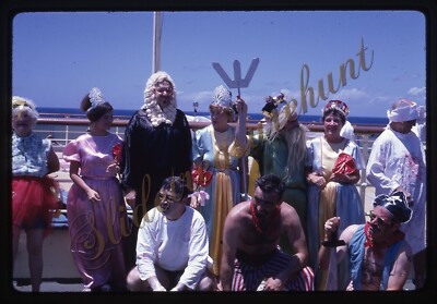 SS Monterey Ship Line Crossing Ceremony King Neptune 35mm Slide 1960s Kodachrome