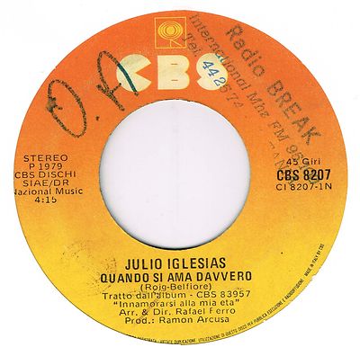 45 Runden Julio Iglesias    Wenn man wirklich liebt / Es sei denn (1979)