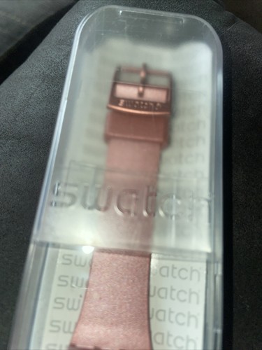 New Swiss Swatch PASTELBAYA Metallic Pink Silicone Women Watch 34mm GP154 $75 - Picture 5 of 14