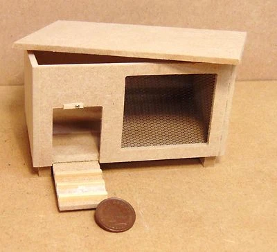 Puppenhaus Naturoptik Holz Hasenstall Maßstab 1:12 Miniatur DOL tumdee