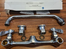 Serv-Ware WF12-CWP 8" Wall Mounted Faucet With 12" Long Spout