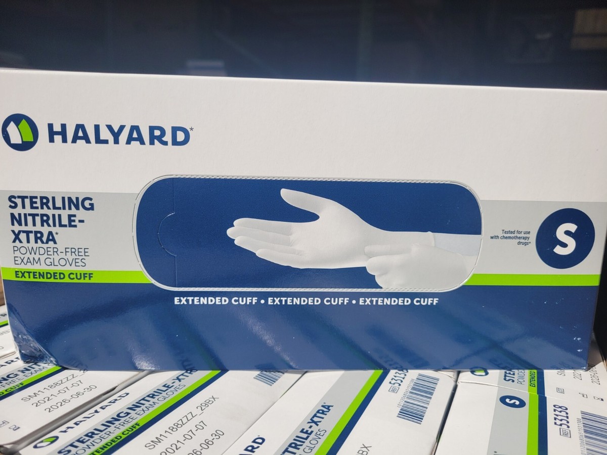 はる Halyard Sterling Nitrile-XTRA Powder Free Exam Gloves 53138 Sz