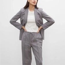 CLUB MONACO Borrem  Pinstriped Blazer Business Career Work Grey Multi Stripe 10
