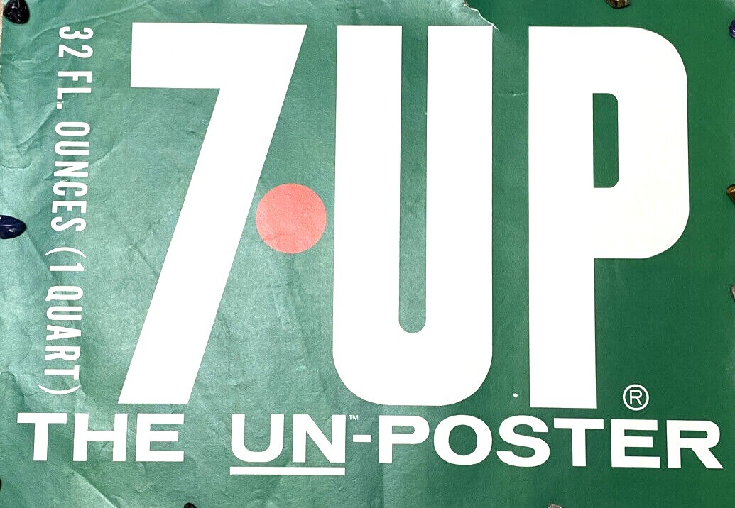 セブンアップ ポスター 7UP 70s “The Uncola” ビンテージ Vintage 1970s Original 7-UP Poster Ad Un-Poster Uncola Seven