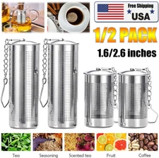 2x Loose Tea Strainer, Stainless Steel Ultra-fine Mesh Strainer with Chain Hook