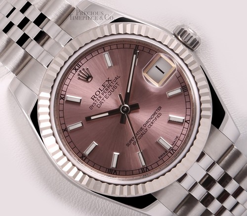Rolex Lady Datejust Mid-Size 178274 Acciaio Orologio 31mm-Rosa Stick Dial -  18k Lunetta | eBay