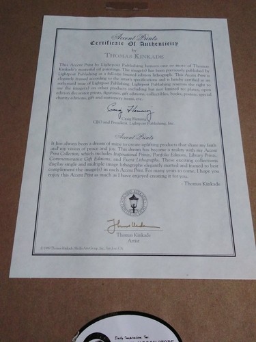 Thomas Kinkade A New Day Drawing Framed COA Included - Picture 7 of 8