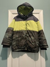 ANDY EVAN KIDS BOYS 3 TONE HOODED PUFFER COAT GREEN SIZE M 7/8