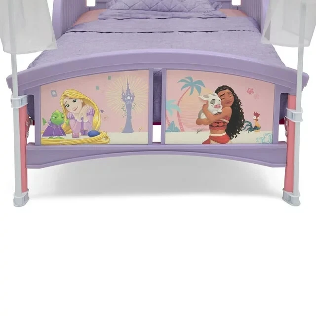 Princess Toddler Canopy Bed Ariel Moana Belle Pink Girls Cute Bedroom Furniture - Image 4 of 4