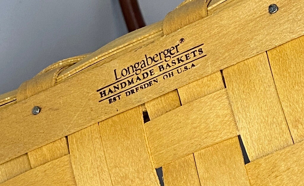 Longaberger Large Boardwalk Basket with Clear Liner Fabric Liner