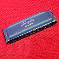 4" Blue Ice HARMONICA Hohner Diatonic hard plastic G DC musical instrument