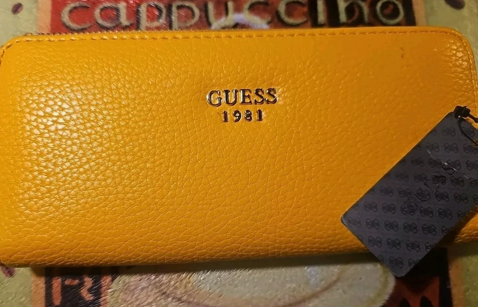Новый женский бумажник GUESS Los горчичный/желтый, - Изображение 2 из 4