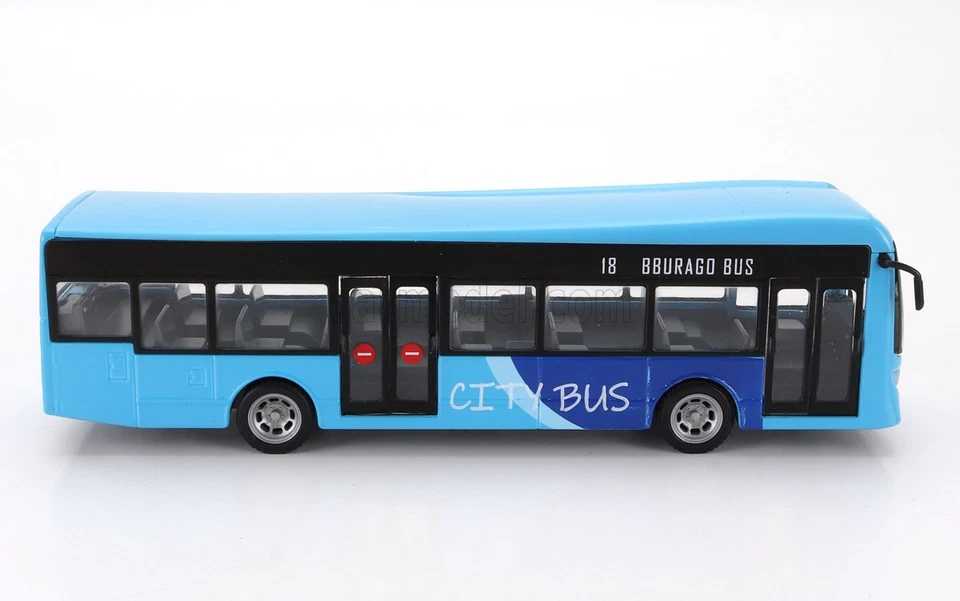 MODELLINO STATICO BURAGO AUTOBUS CITYBUS BUS BLU MODELLISMO SCALA 1/50 - Immagine 3 di 4